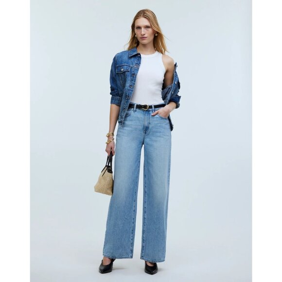Madewell Superwide-Leg Jeans in Ahern Wash: Airy Denim Edition NWT Size 27 Tall